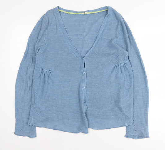 White Stuff Women's Blue Cardigan, Size 16, V-Neck