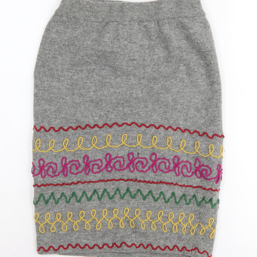 Wallis Women's Grey Lambswool Pencil Skirt, Size S