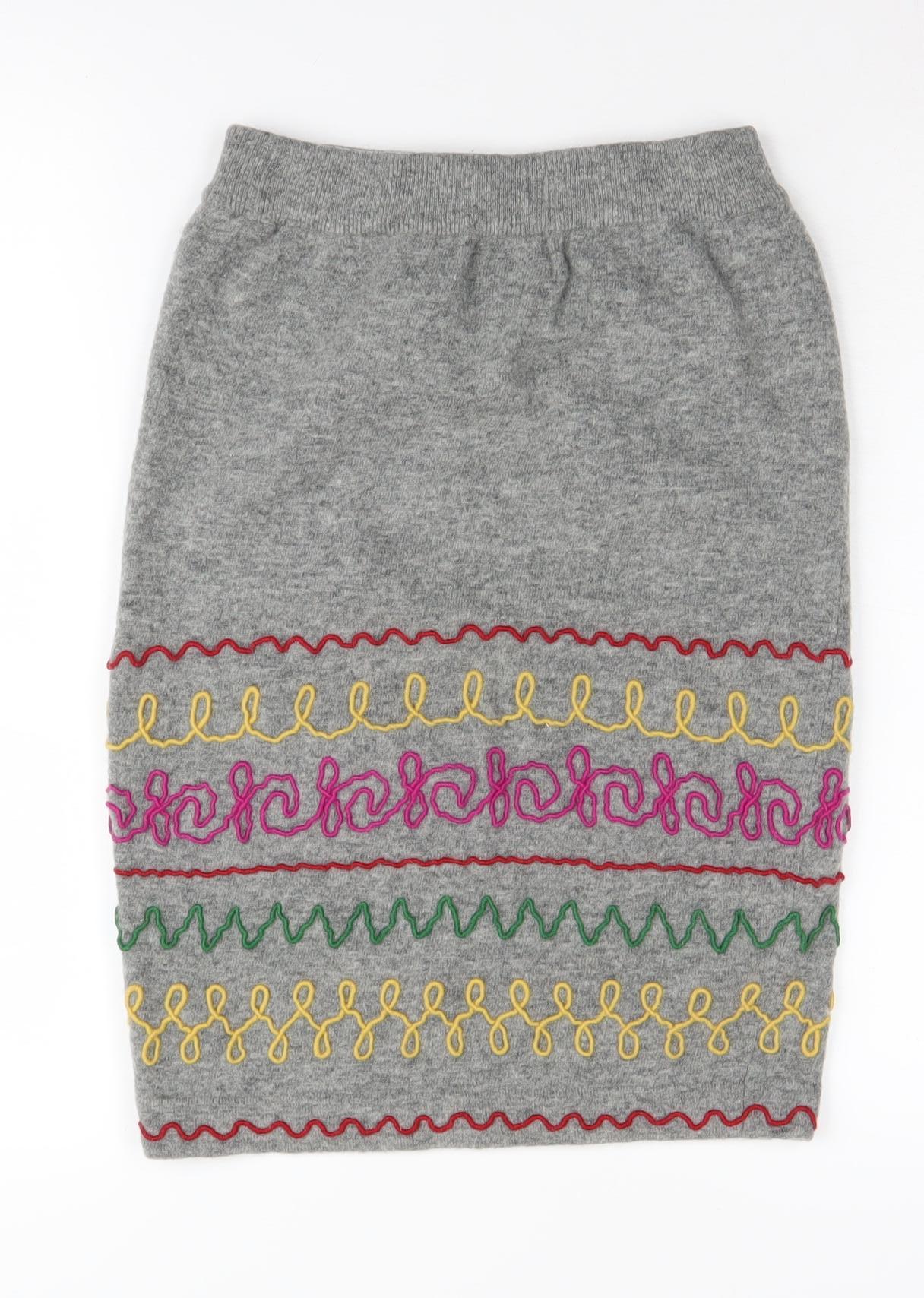 Wallis Women's Grey Lambswool Pencil Skirt, Size S