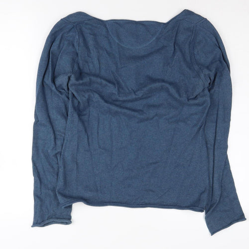 White Stuff Women's Blue Henley Jumper Size 12