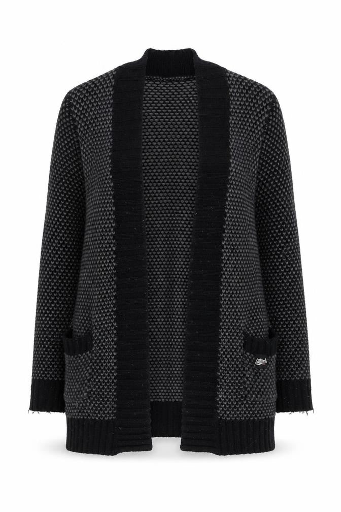 Front view of Saltrock Women's Black Cardigan, size 10