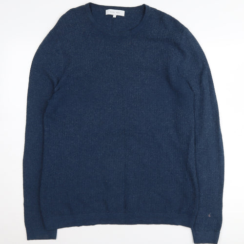 Nigel Hall Men's Blue Pullover L Cotton Yak Jumper
