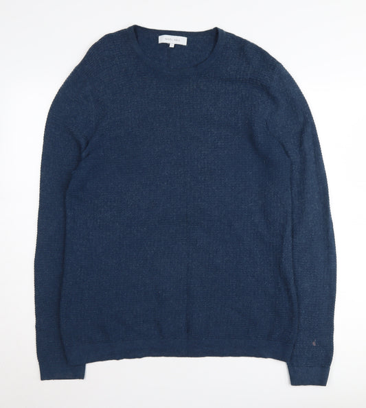 Nigel Hall Men's Blue Pullover L Cotton Yak Jumper