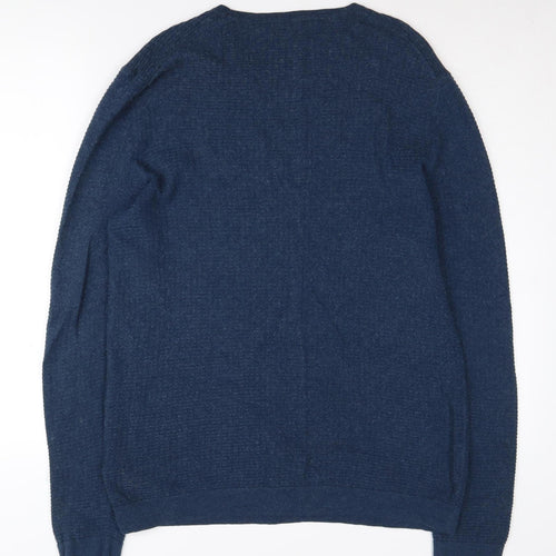 Nigel Hall Men's Blue Pullover L Cotton Yak Jumper