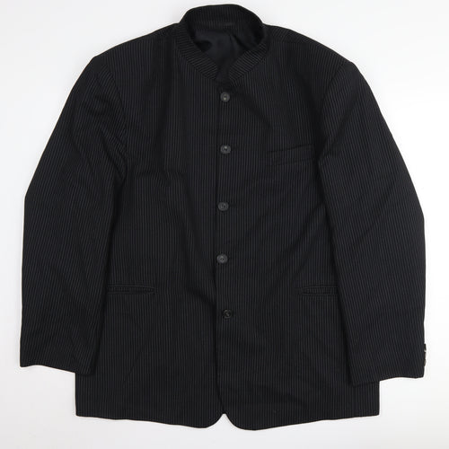 Sequel Men's Black Striped Blazer, Size 44, Business Wear