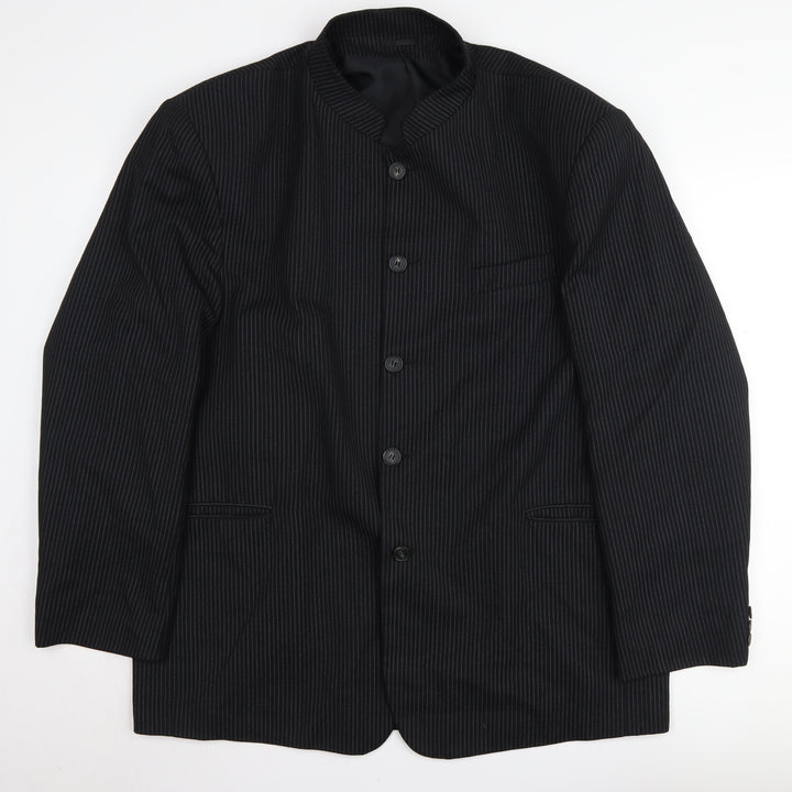 Sequel Men's Black Striped Blazer, Size 44, Business Wear
