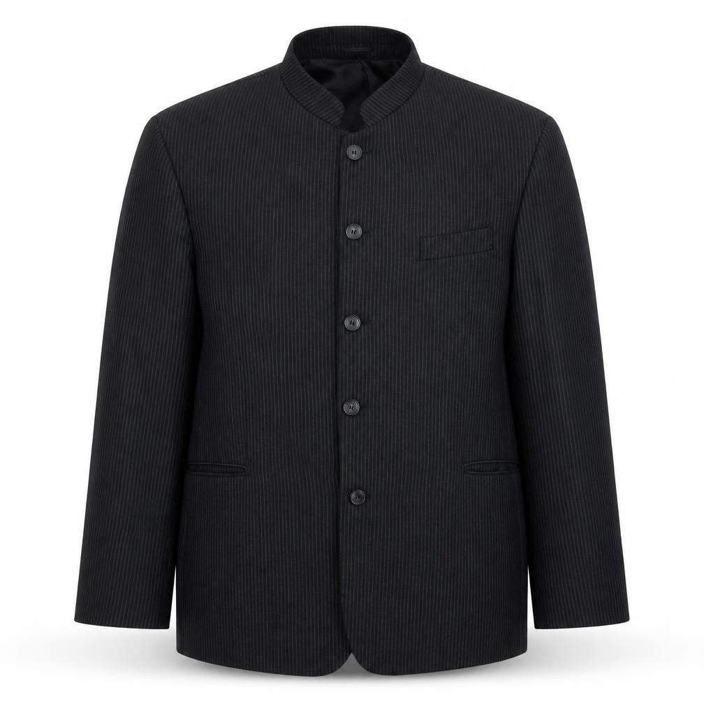 Front view of Sequel Men's Black Striped Blazer, size 44, Business Wear