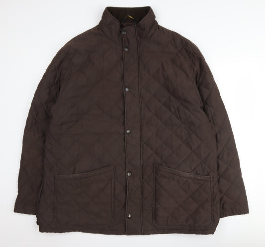 Barbour Men's 2XL Brown Quilted Jacket for Autumn Winter