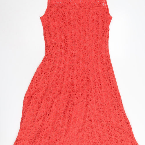 Roman Women's Red A-Line Lace Dress Size 16