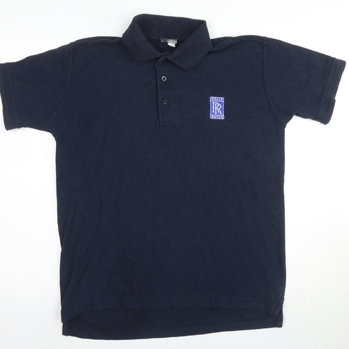 Uneek Men's Blue Polo Shirt S with Logo