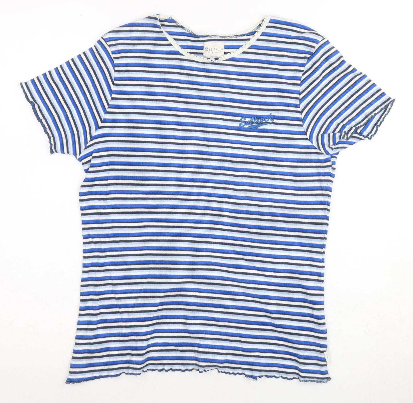 Saltrock Women's Blue Striped T-Shirt Size 16