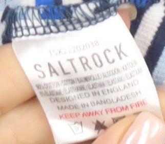 Saltrock Women's Blue Striped T-Shirt Size 16
