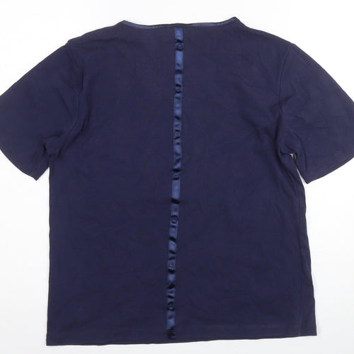 E. Viva Women's Blue T-Shirt Size 16 V-Neck