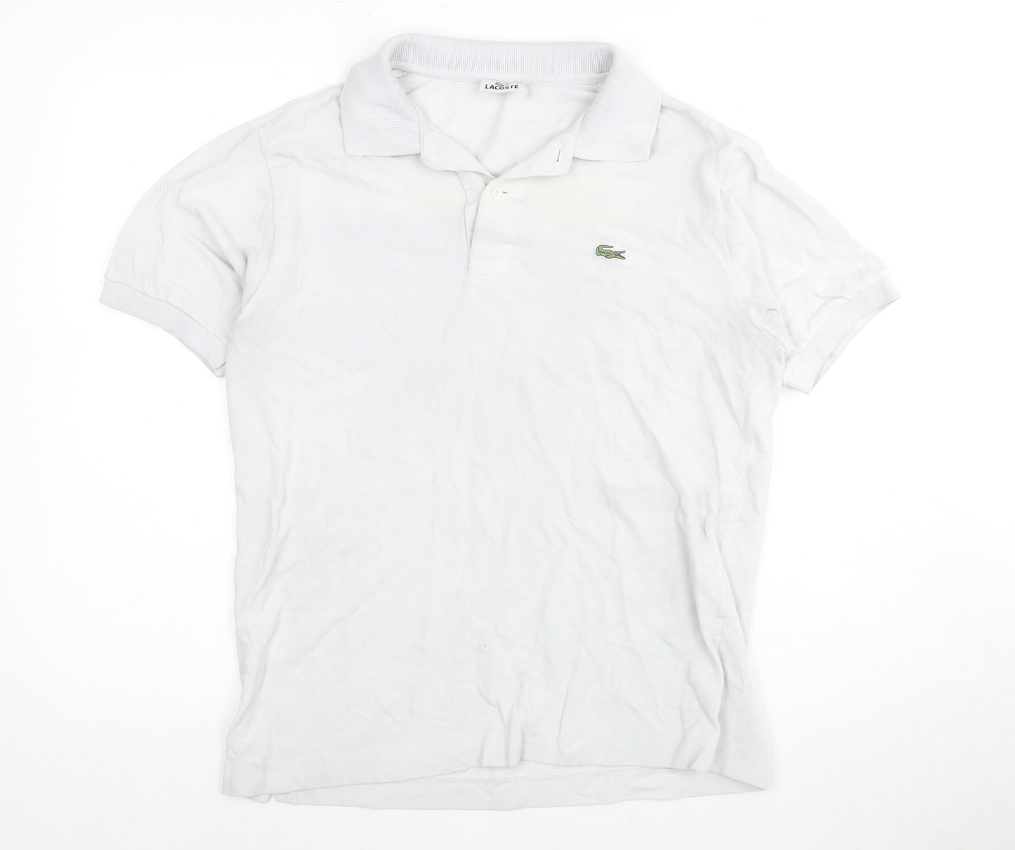 Lacoste Men's White Short Sleeve Polo Shirt Size 4 - Classic Cotton