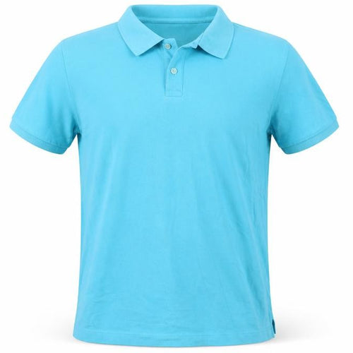 Lands' End Unisex Blue Polo Shirt, Size L, Short Sleeve