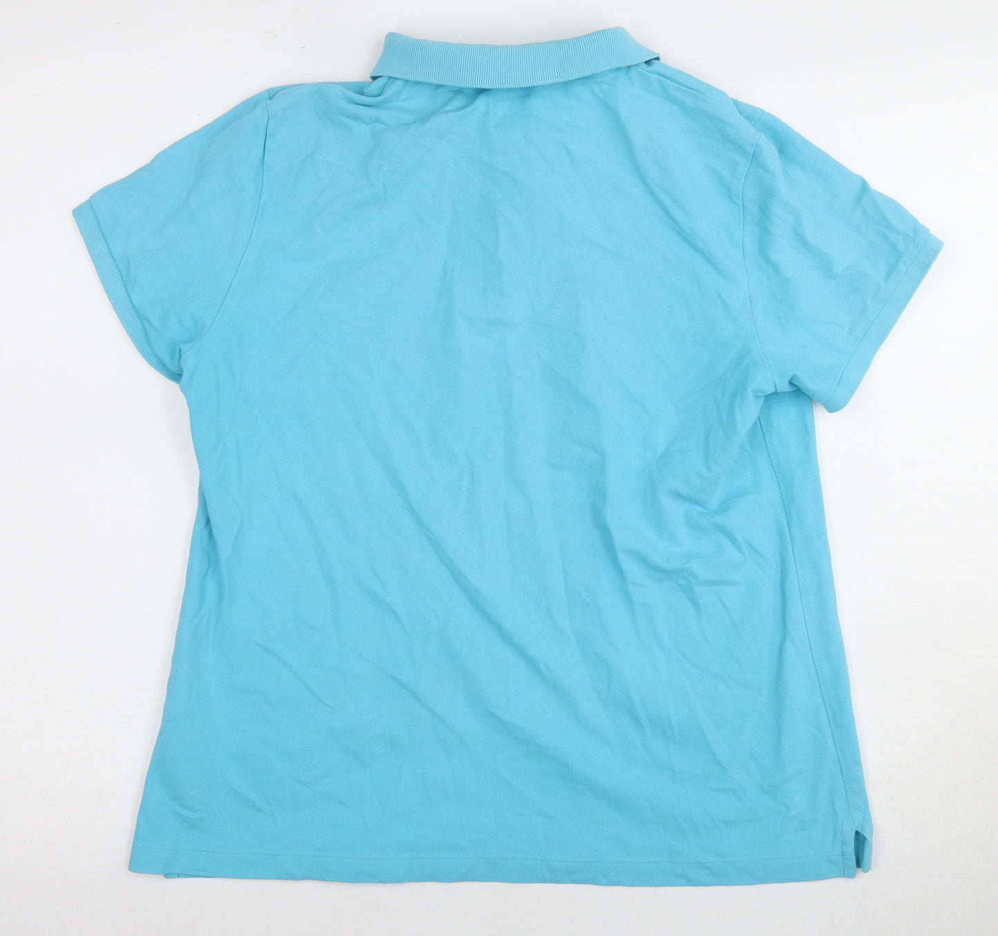 Lands' End Unisex Blue Polo Shirt, Size L, Short Sleeve