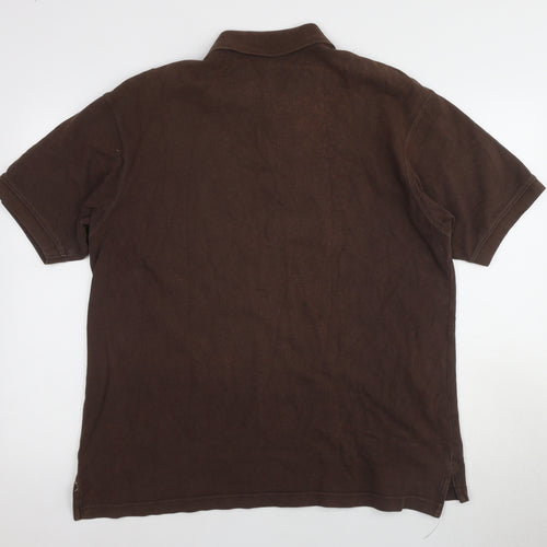 Gap Men's Brown Cotton Polo Shirt Size L