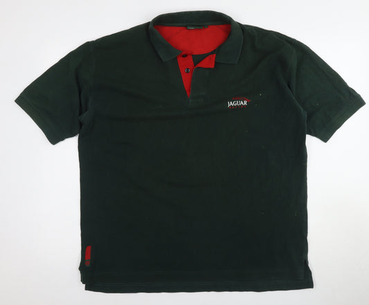 Jaguar Racing Men's Green Polo Shirt L - Solid Casual