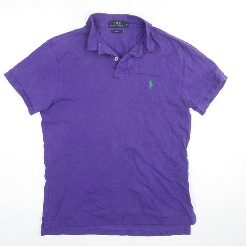 Ralph Lauren Men's Purple Slim Fit Polo Shirt, Size S