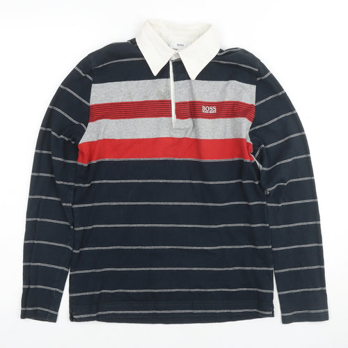 Boss Boys Polo Shirt Striped Long Sleeve Size 12