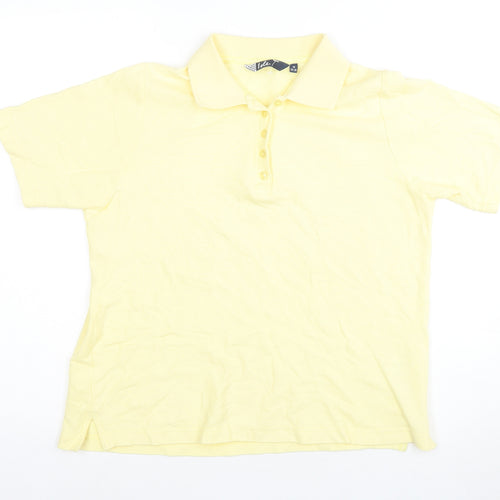 Falke Unisex Yellow Polo M Collared Short Sleeve Cotton
