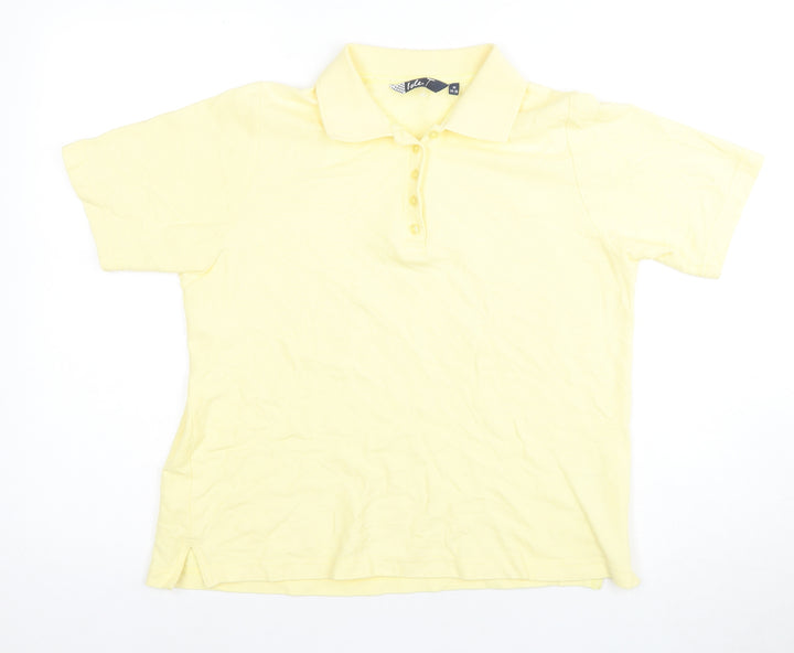 Falke Unisex Yellow Polo M Collared Short Sleeve Cotton
