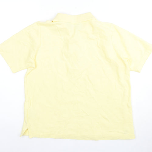 Falke Unisex Yellow Polo M Collared Short Sleeve Cotton