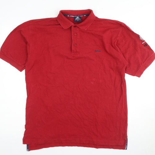 The Whitbread Men's Red Polo Shirt, Size M, Cotton