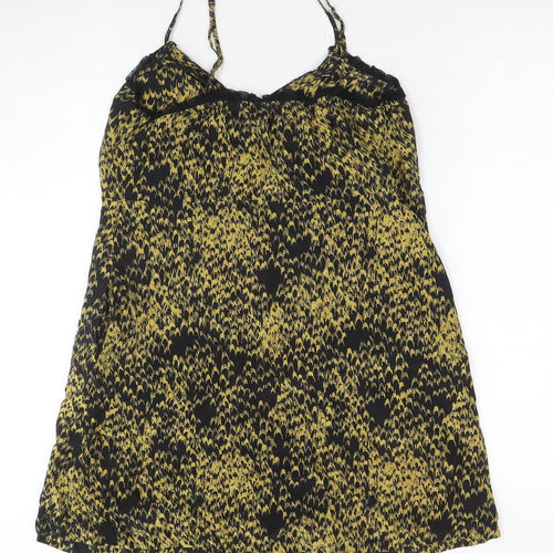 eooe Women's XS Black Yellow Slip Dress