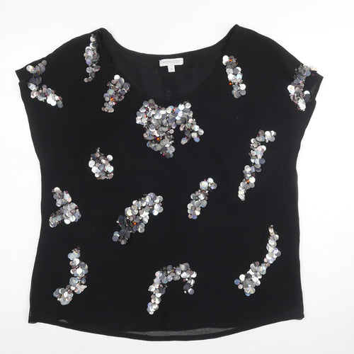 Monsoon Women's Black Sequin Blouse - Size M