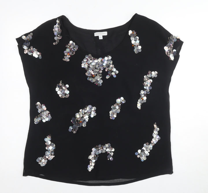 Monsoon Women's Black Sequin Blouse - Size M