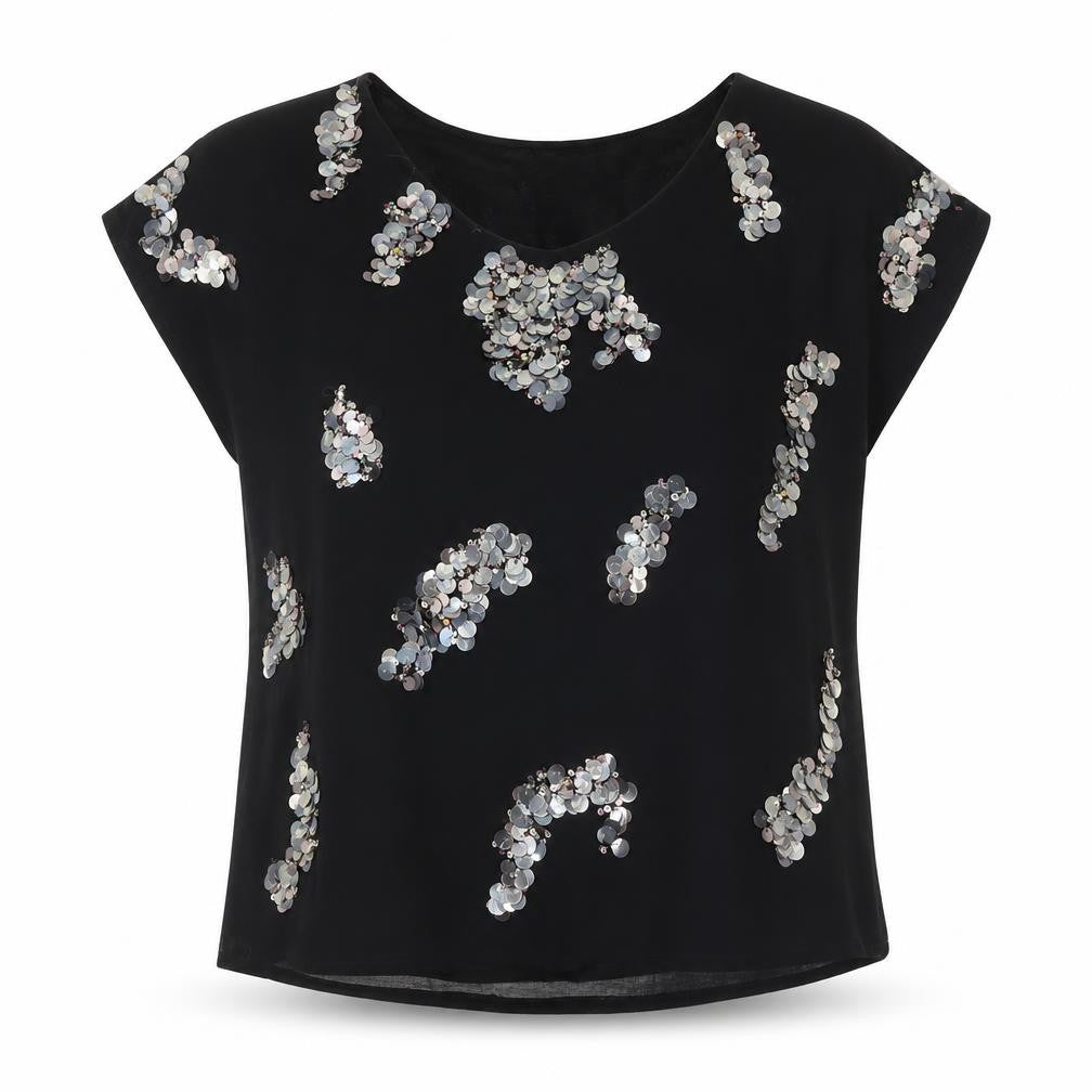 Monsoon Women's Black Sequin Blouse - Size M