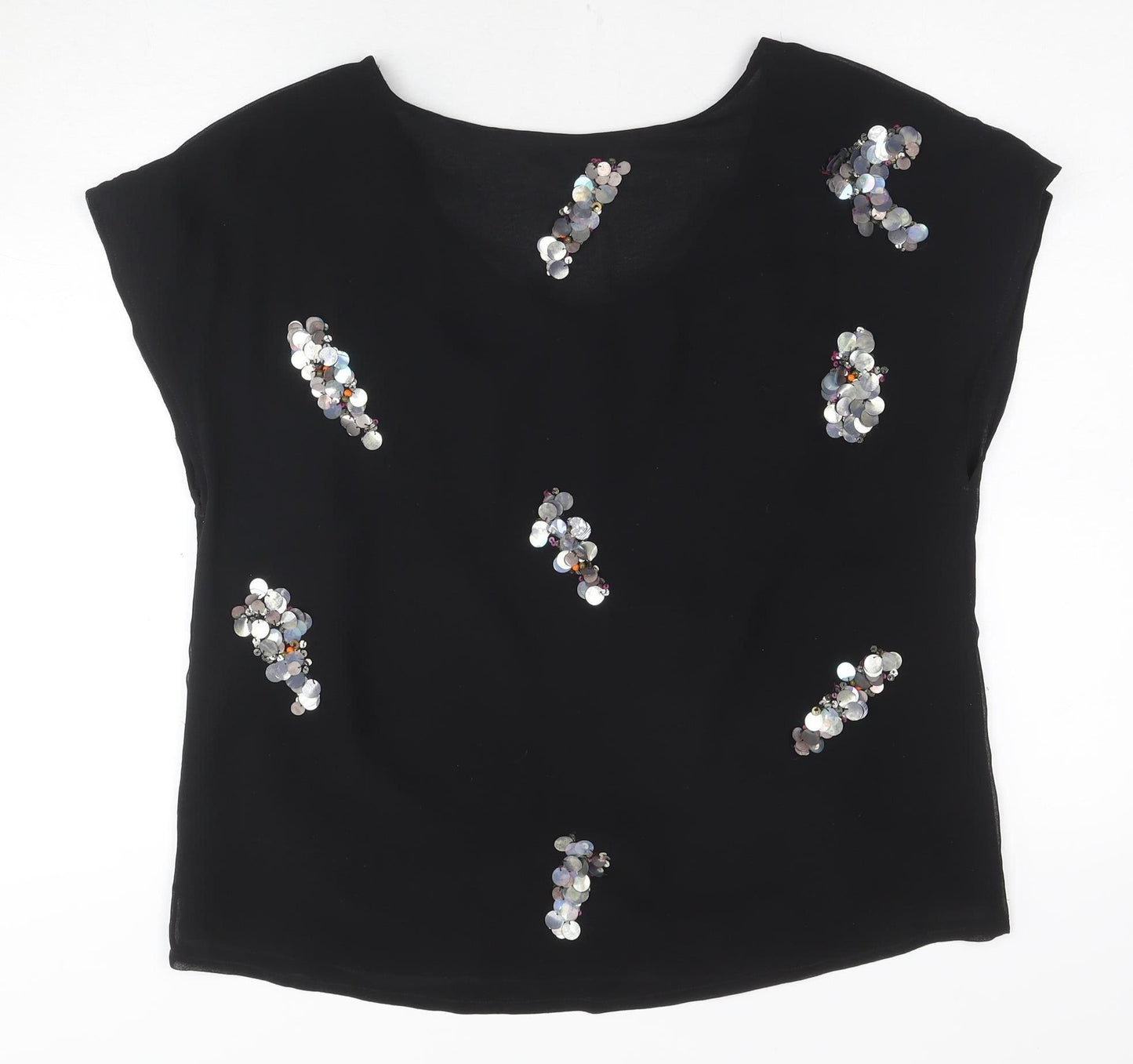 Monsoon Women's Black Sequin Blouse - Size M