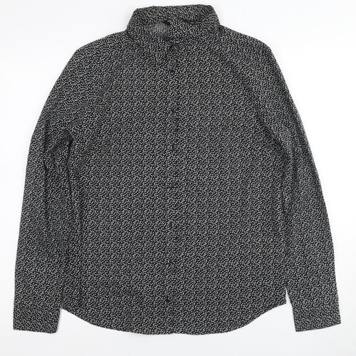 Brave Soul Women's Black Button-Up Shirt, S, Collared