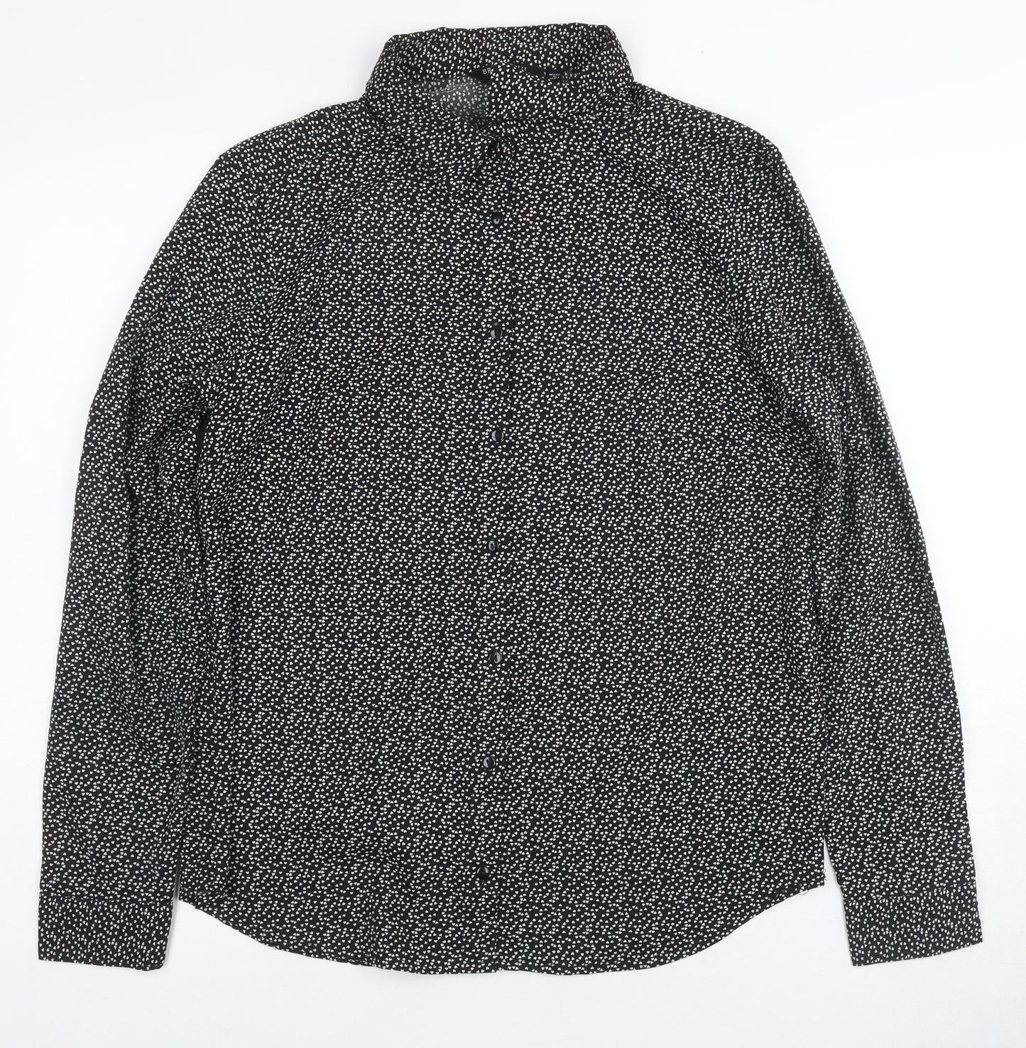 Brave Soul Women's Black Button-Up Shirt, S, Collared