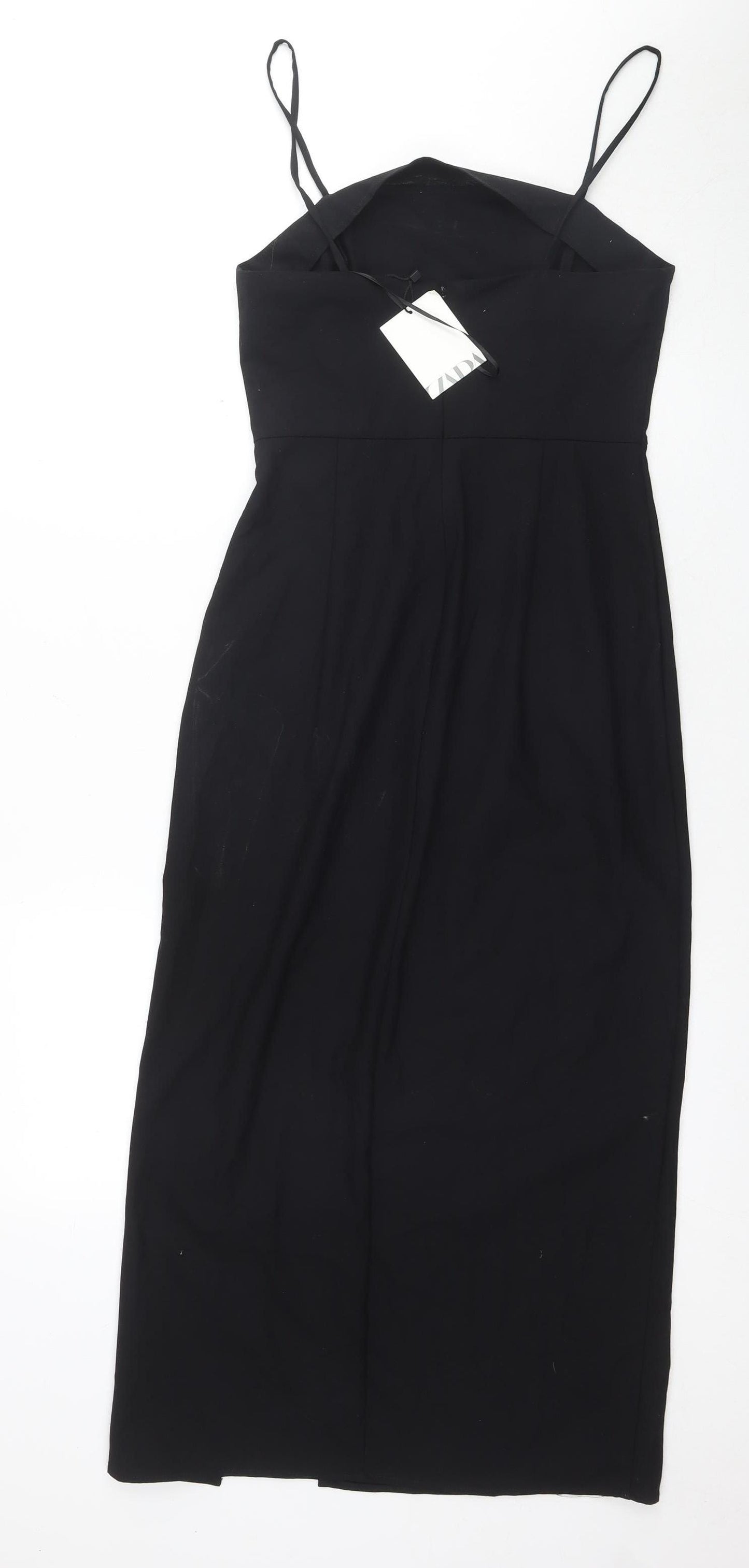Zara Women's Black Midi Slip Dress Size 8