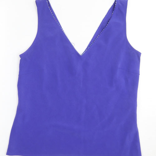 August Silk Women's Purple Sleeveless V-Neck Tank
