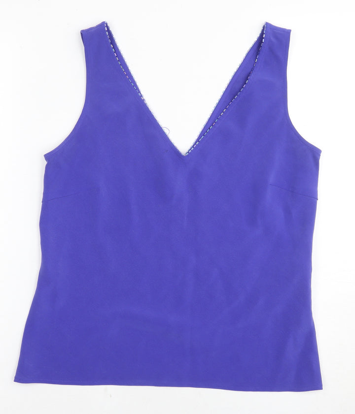 August Silk Women's Purple Sleeveless V-Neck Tank