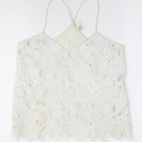 River Island Women's White Lace Camisole Size 8