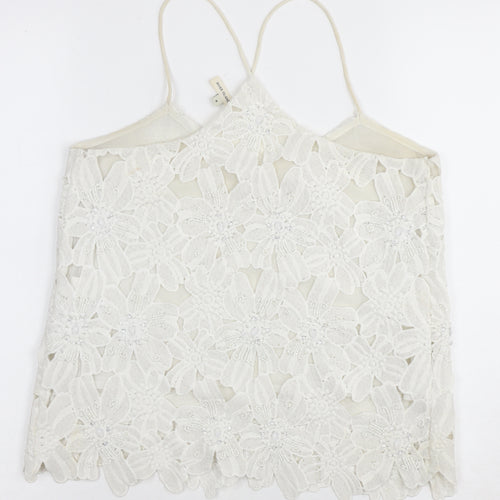 River Island Women's White Lace Camisole Size 8