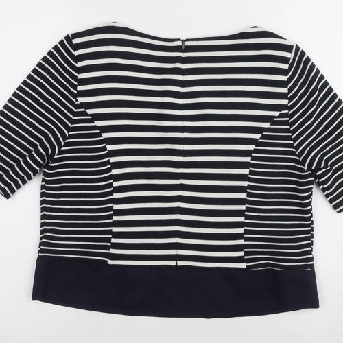 Laura Ashley Women's Black Striped Top Size 14