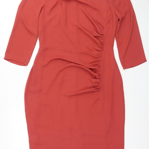 FARHI Women's Red Knee Length Sheath Dress M