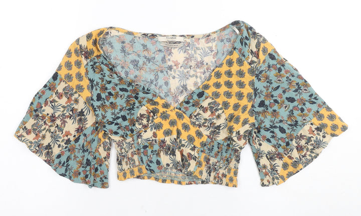 Pull&Bear Women's Floral Wrap Blouse, Size 12