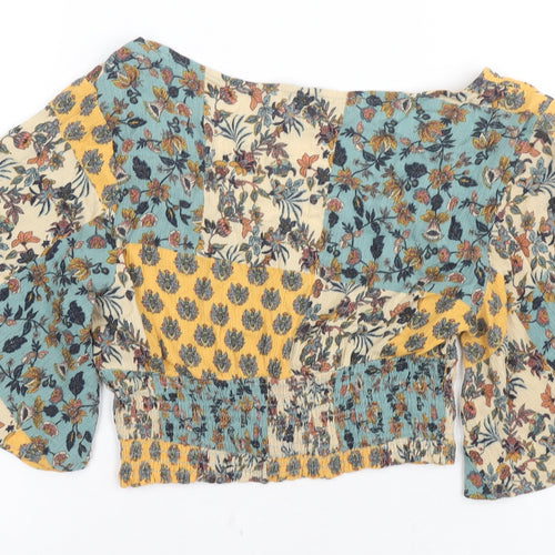 Pull&Bear Women's Floral Wrap Blouse, Size 12
