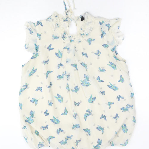 Dorothy Perkins Women's Ivory Butterfly Blouse Size 14