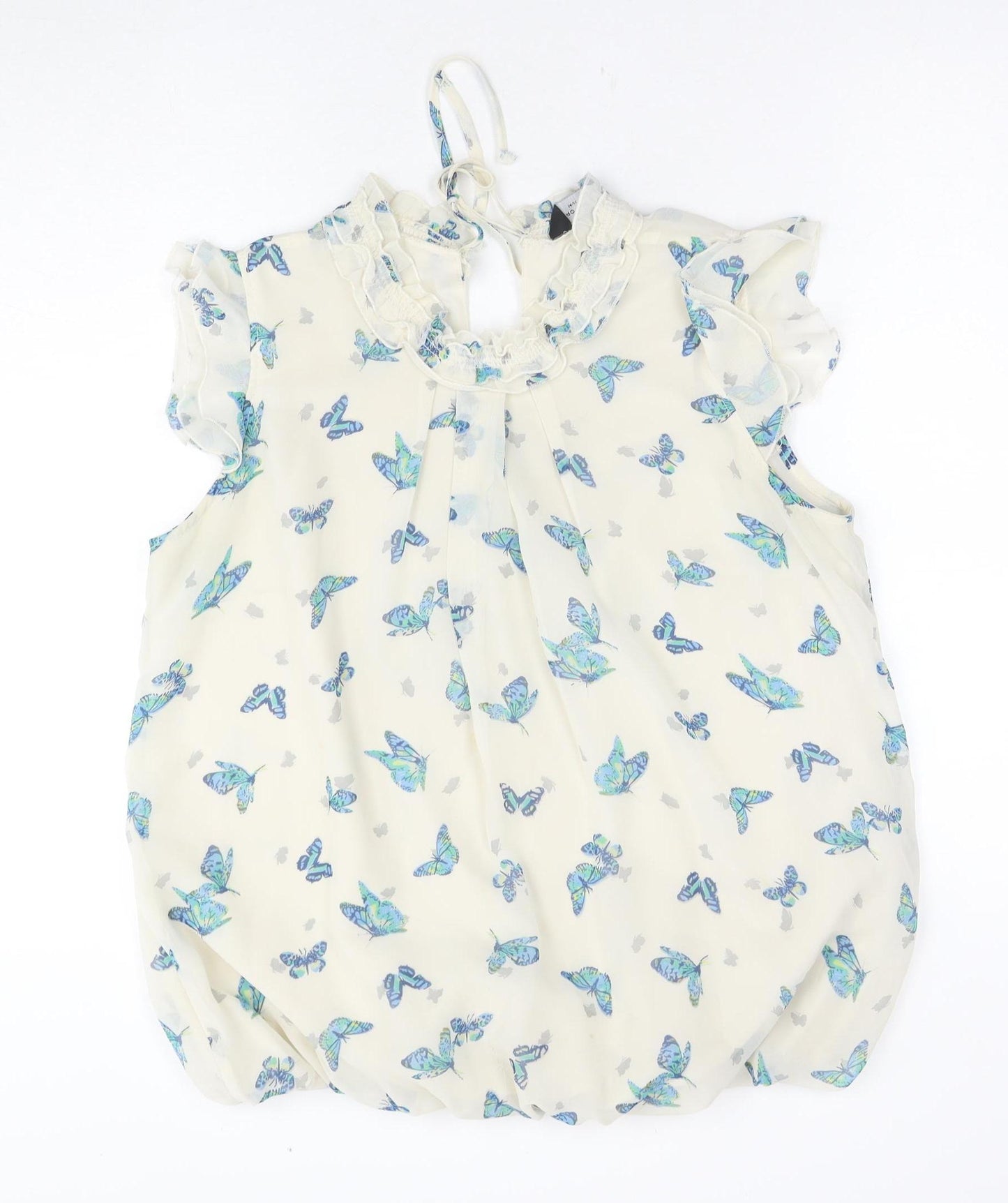 Dorothy Perkins Women's Ivory Butterfly Blouse Size 14