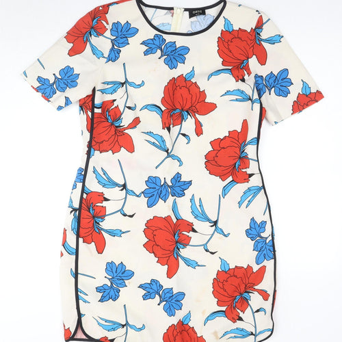 Oasis Women's Multicoloured Floral Shift Dress Size 12