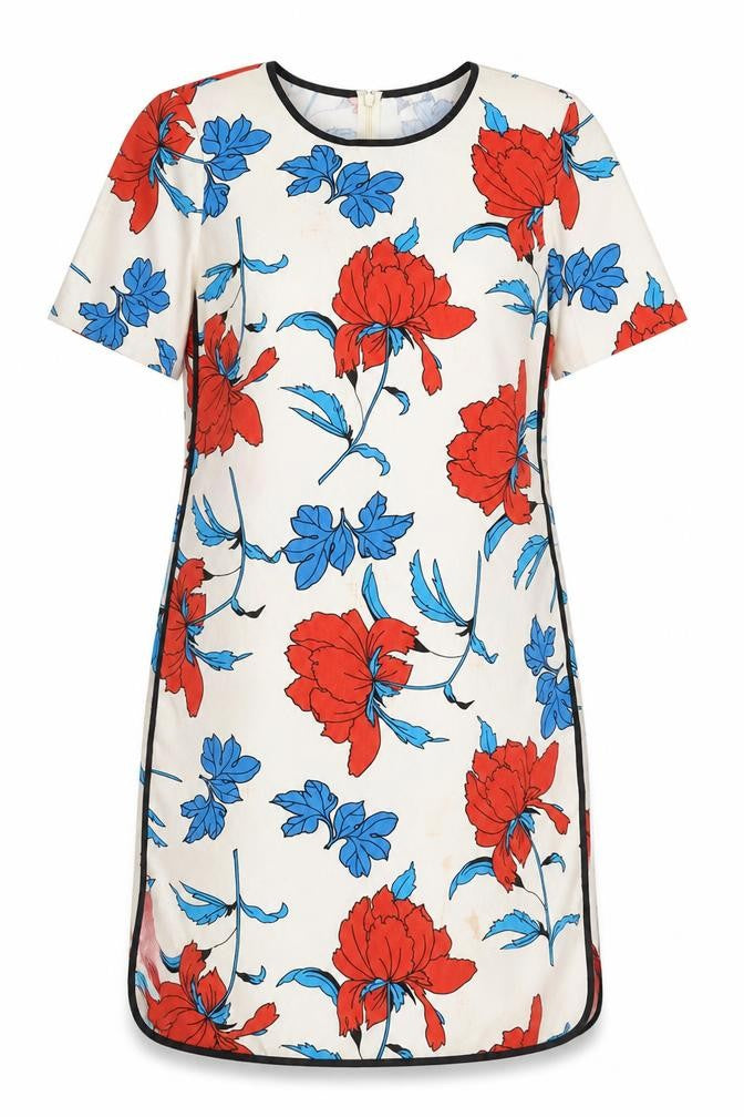 Front view of Oasis Women's Multicoloured Floral Shift Dress, size 12