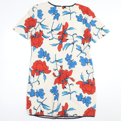 Oasis Women's Multicoloured Floral Shift Dress Size 12