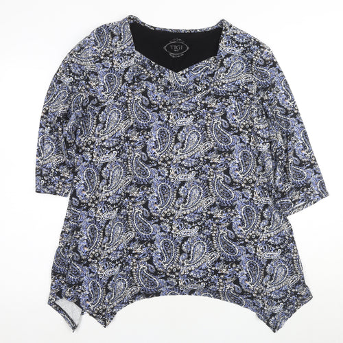 TIGI Women's Multicoloured Paisley Tunic 3/4 Sleeve Size 18-20
